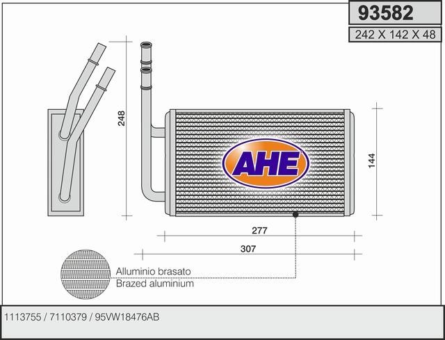 AHE 93582 Heat exchanger, interior heating 93582