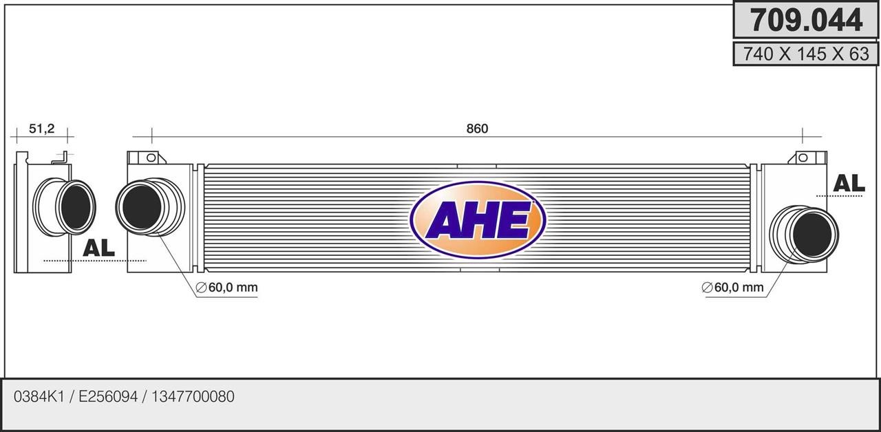 AHE 709.044 Intercooler, charger 709044