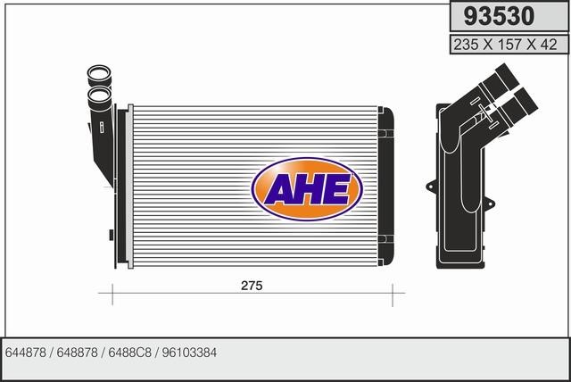AHE 93530 Heat exchanger, interior heating 93530