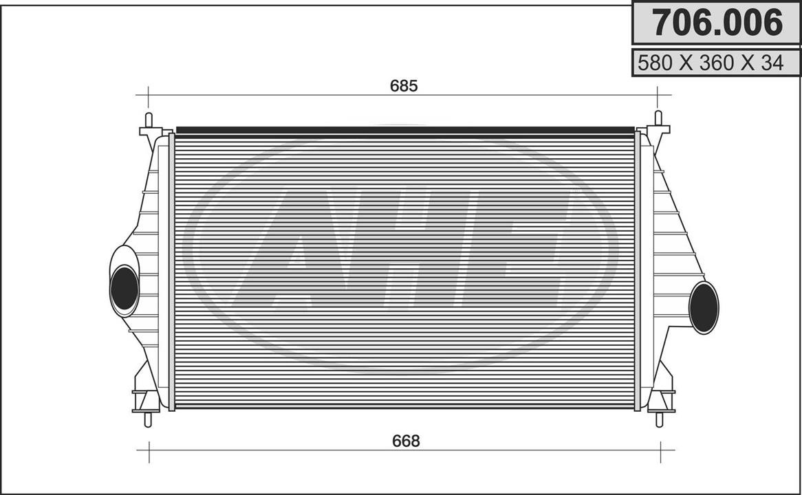 AHE 706.006 Intercooler, charger 706006