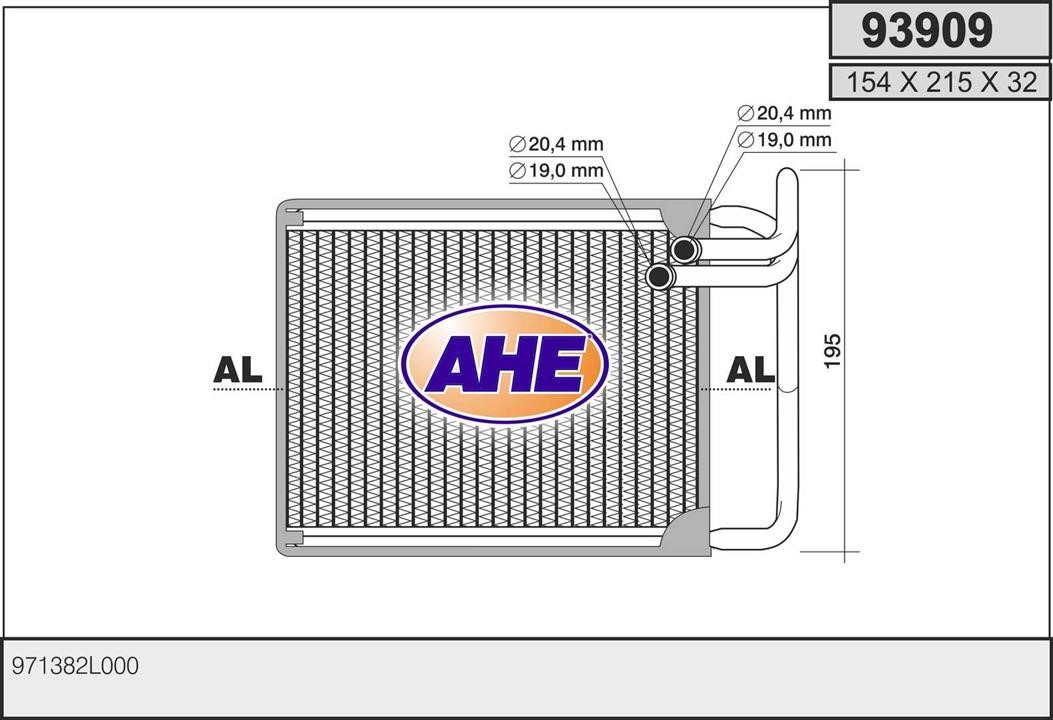 AHE 93909 Heat exchanger, interior heating 93909