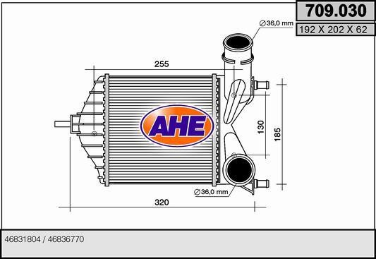 AHE 709.030 Intercooler, charger 709030
