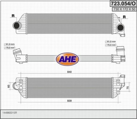 AHE 723.054/O Intercooler, charger 723054O