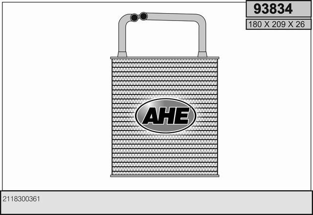 AHE 93834 Heat exchanger, interior heating 93834