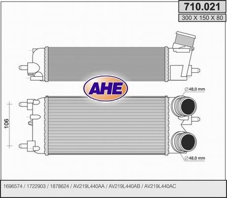 AHE 710.021 Intercooler, charger 710021