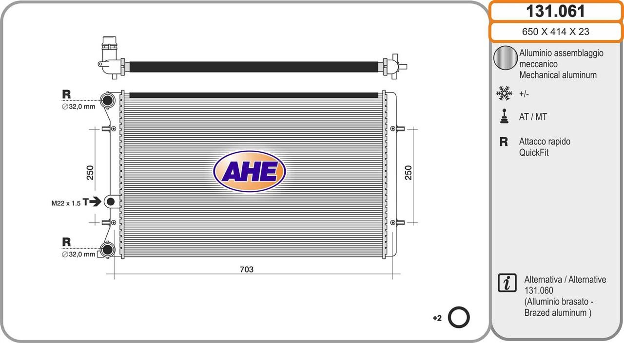 AHE 131.061 Radiator, engine cooling 131061