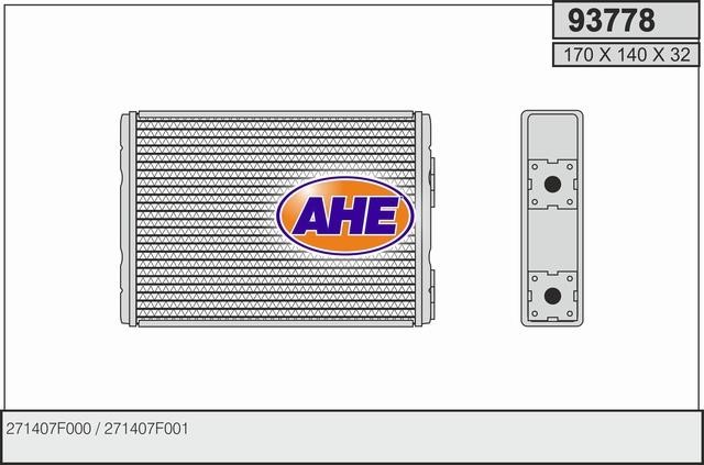 AHE 93778 Heat exchanger, interior heating 93778