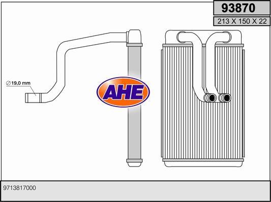 AHE 93870 Heat exchanger, interior heating 93870