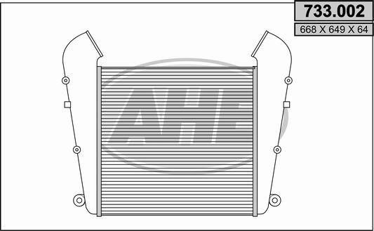 AHE 733.002 Intercooler, charger 733002
