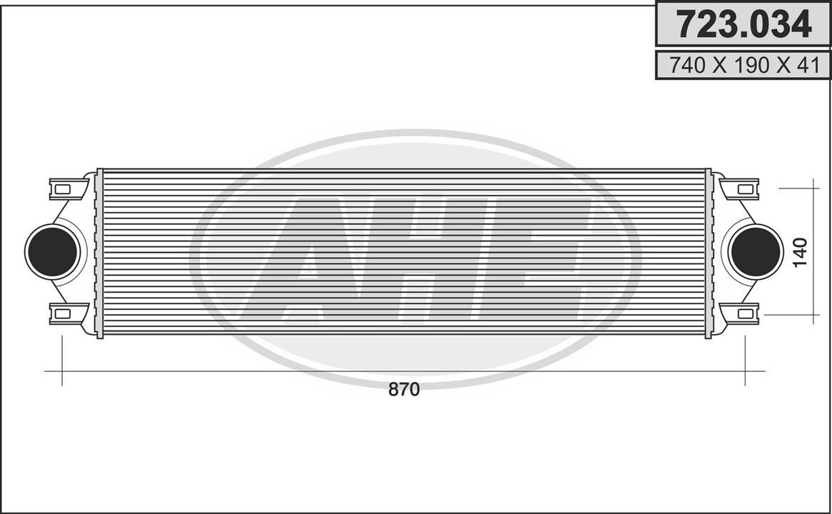 AHE 723.034 Intercooler, charger 723034