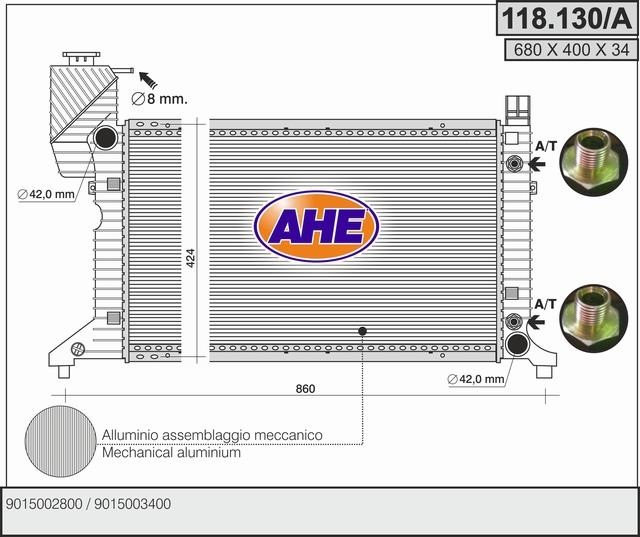 AHE 118.130/A Radiator, engine cooling 118130A