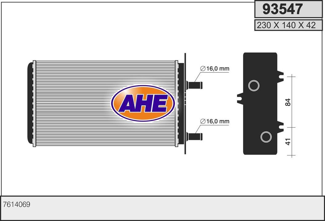 AHE 93547 Heat exchanger, interior heating 93547