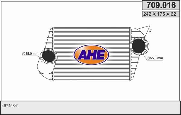 AHE 709.016 Intercooler, charger 709016