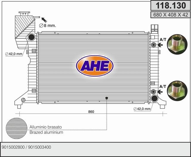 AHE 118.130 Radiator, engine cooling 118130