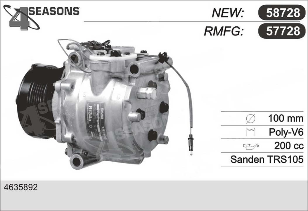 AHE 57728 Compressor, air conditioning 57728