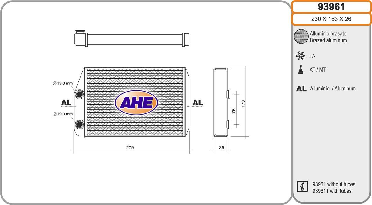 AHE 93961 Heat exchanger, interior heating 93961