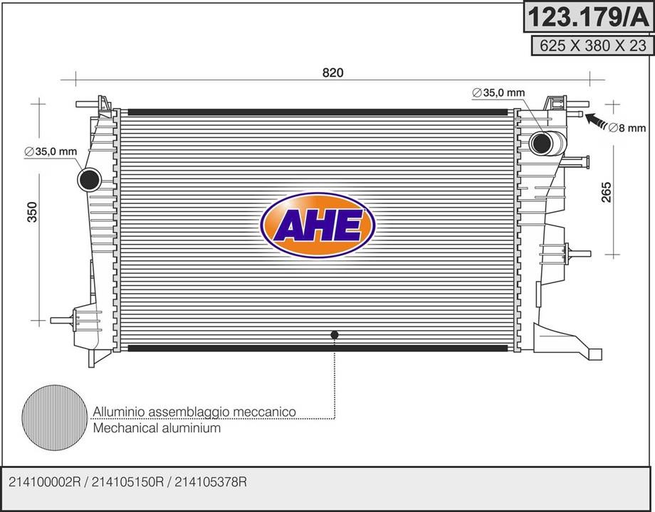 AHE 123.179/A Radiator, engine cooling 123179A