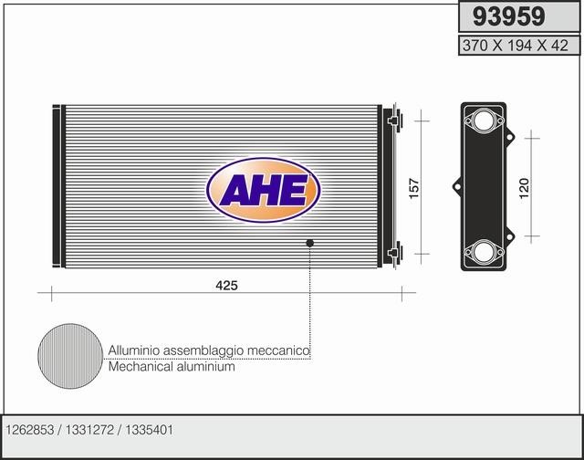 AHE 93959 Heat exchanger, interior heating 93959