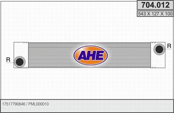 AHE 704.012 Intercooler, charger 704012