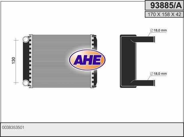 AHE 93885/A Heat exchanger, interior heating 93885A