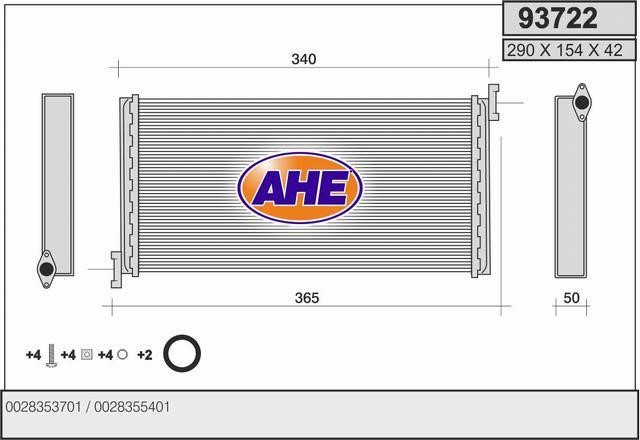 AHE 93722 Heat exchanger, interior heating 93722