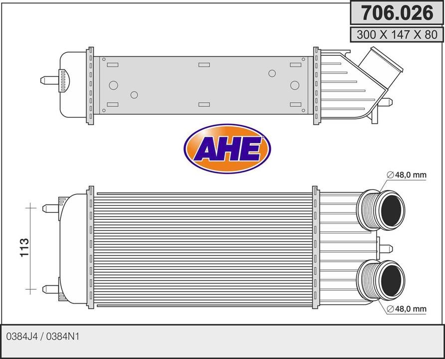 AHE 706.026 Intercooler, charger 706026