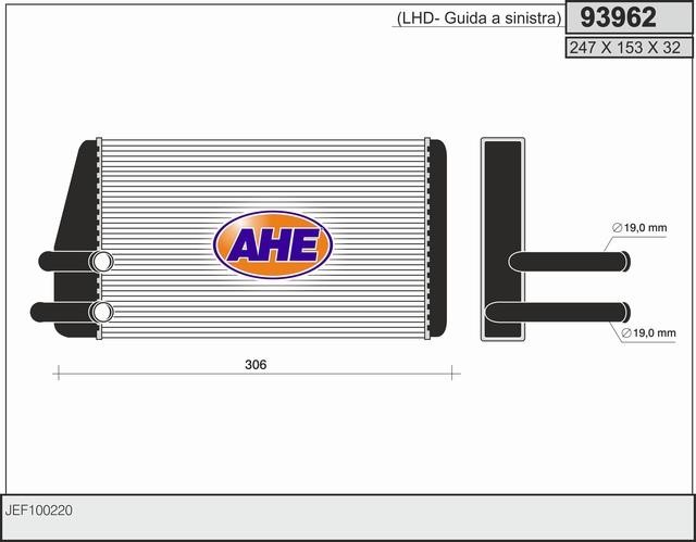 AHE 93962 Heat Exchanger, interior heating 93962