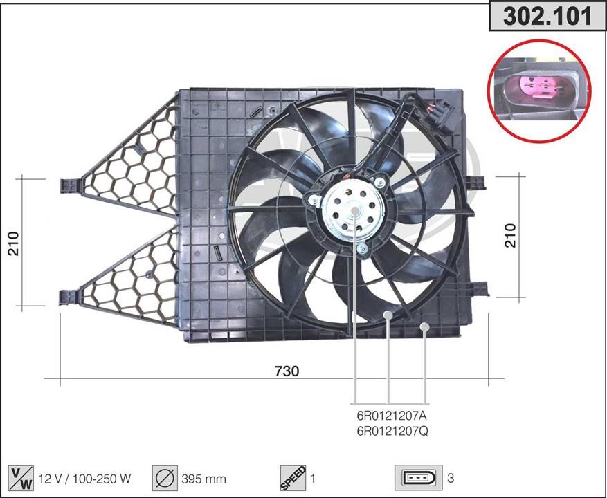 AHE 302.101 Fan, radiator 302101