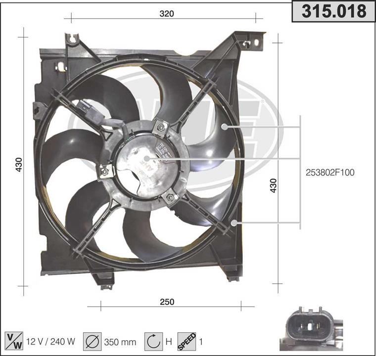 AHE 315.018 Fan, radiator 315018