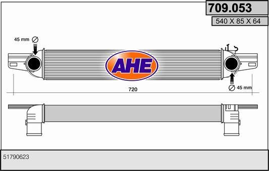 AHE 709.053 Intercooler, charger 709053