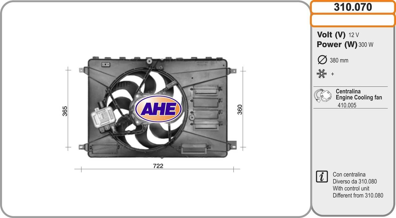 AHE 310.070 Fan, radiator 310070