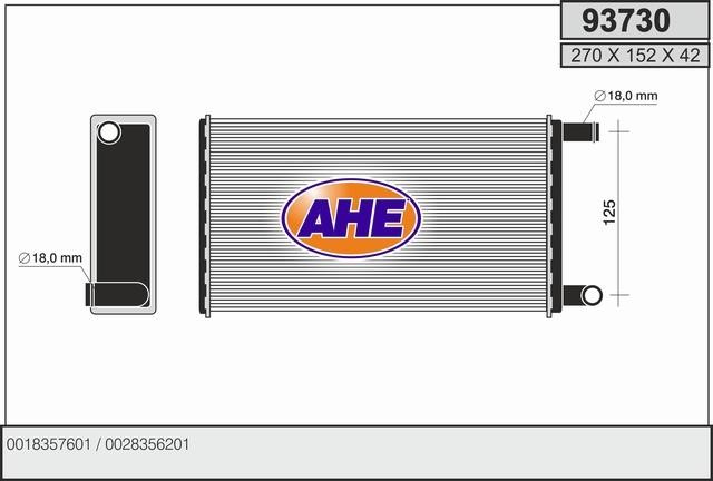 AHE 93730 Heat exchanger, interior heating 93730
