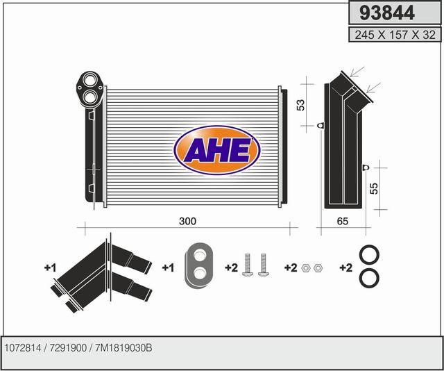 AHE 93844 Heat exchanger, interior heating 93844
