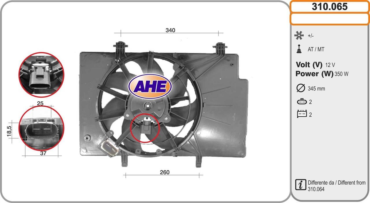 AHE 310.065 Fan, radiator 310065