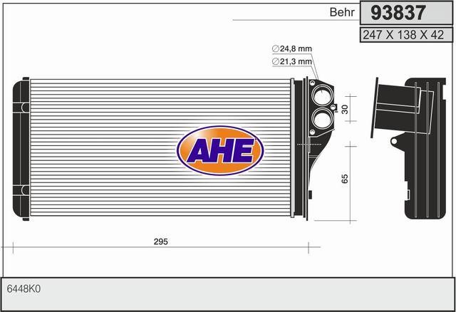 AHE 93837 Heat exchanger, interior heating 93837
