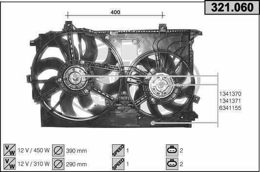 AHE 321.060 Fan, radiator 321060