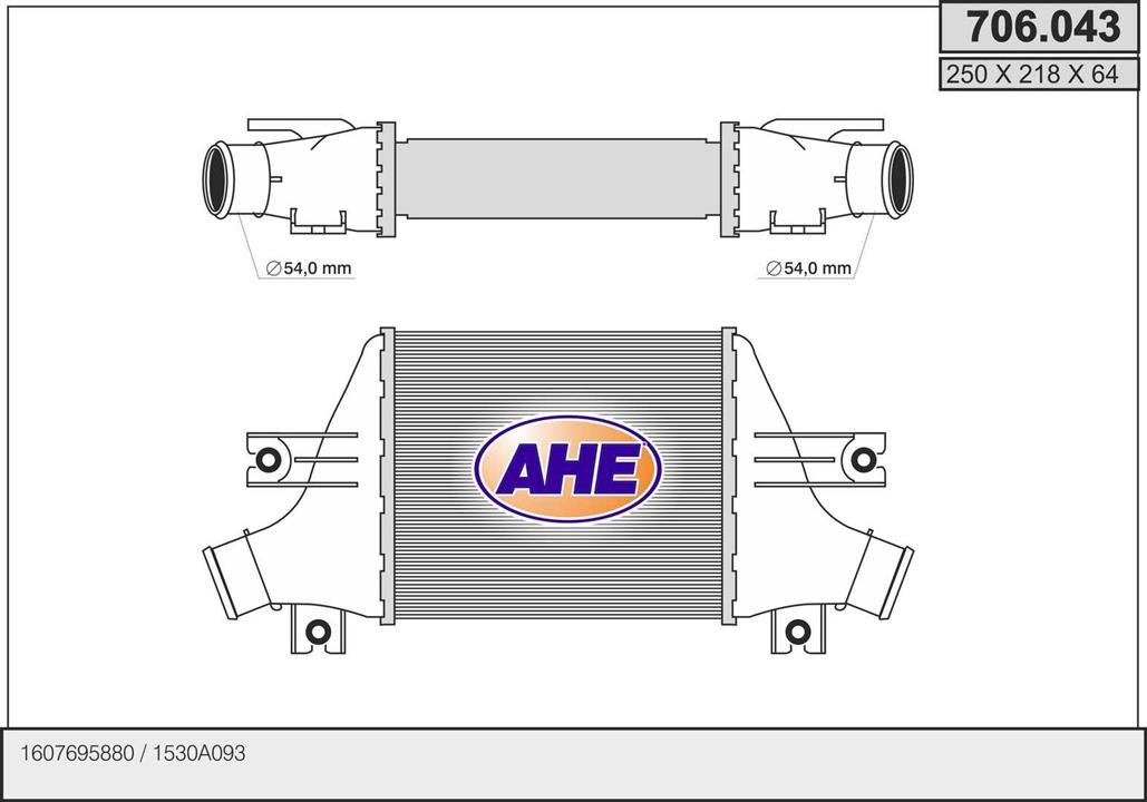 AHE 706.043 Intercooler, charger 706043