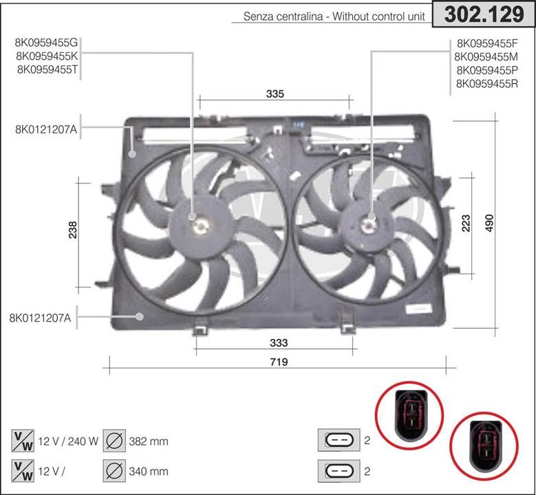 AHE 302.129 Fan, radiator 302129