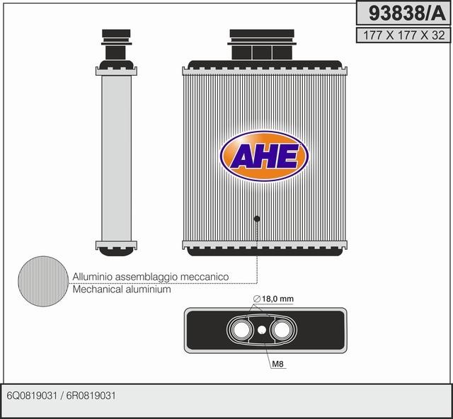 AHE 93838/A Heat exchanger, interior heating 93838A