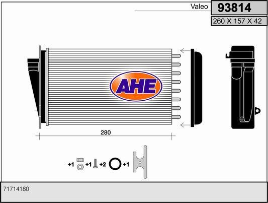 AHE 93814 Heat exchanger, interior heating 93814