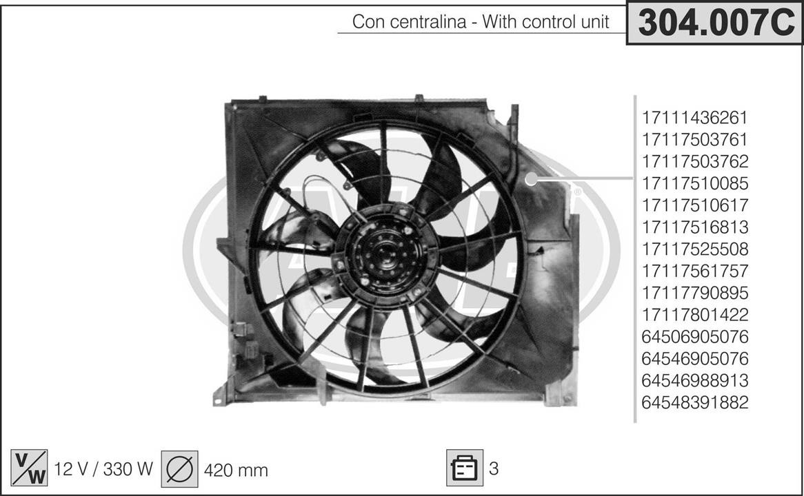 AHE 304.007C Fan, radiator 304007C