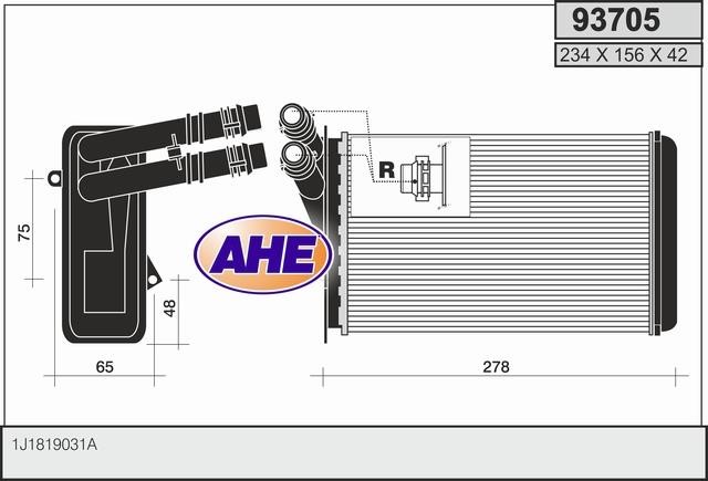 AHE 93705 Heat exchanger, interior heating 93705