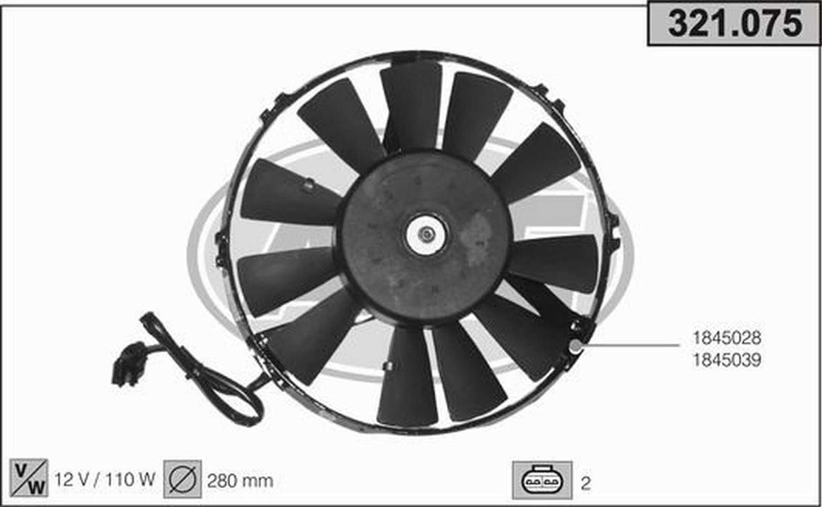 AHE 321.075 Fan, radiator 321075