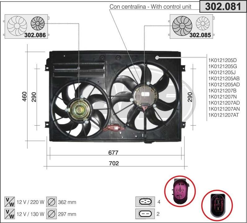 AHE 302.081 Fan, radiator 302081
