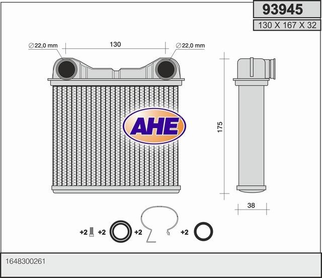 AHE 93945 Heat exchanger, interior heating 93945