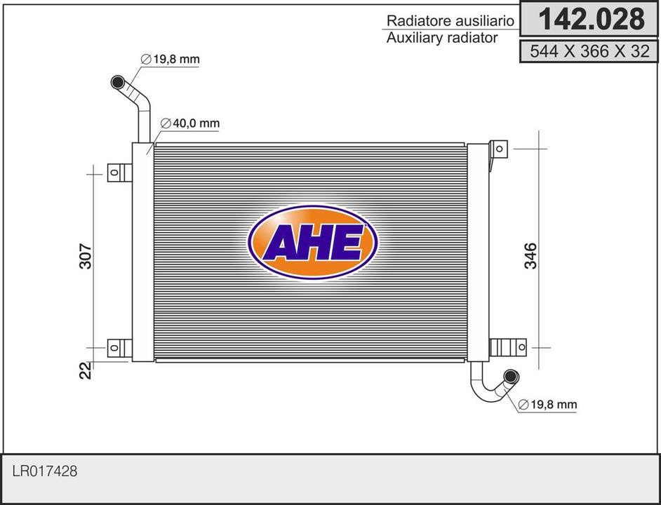 AHE 142.028 Radiator, engine cooling 142028