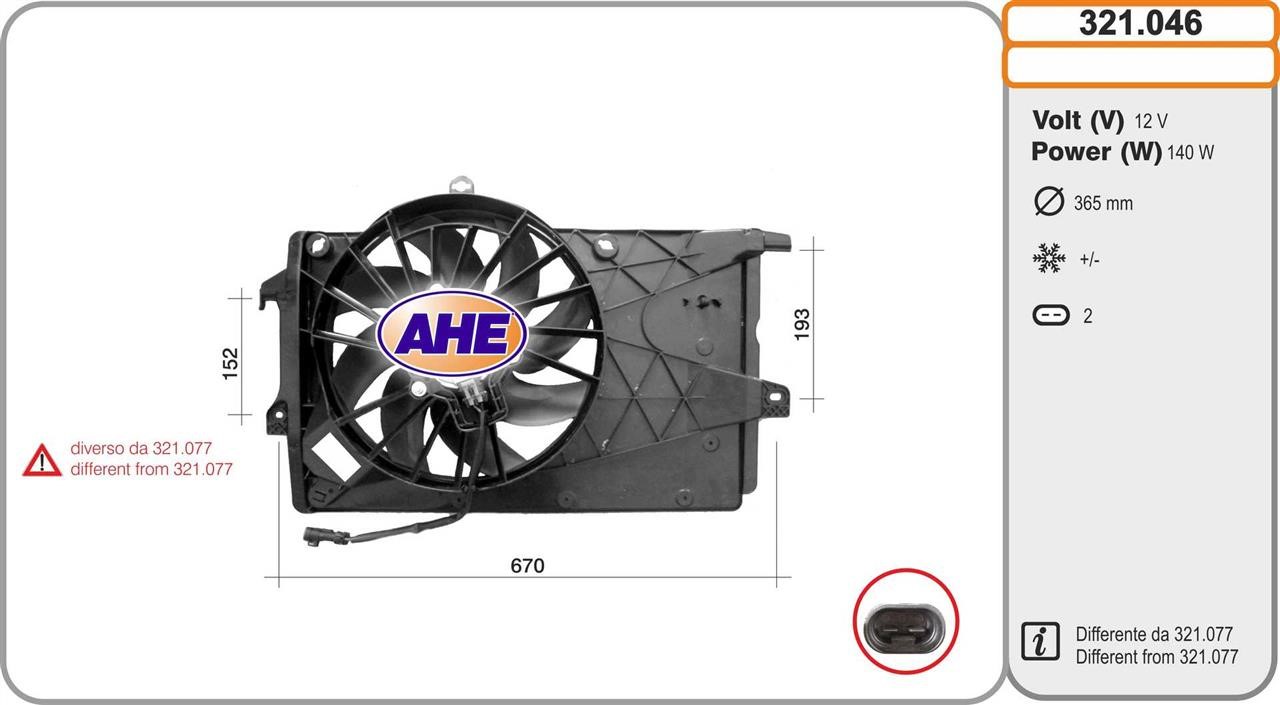 AHE 321.046 Fan, radiator 321046