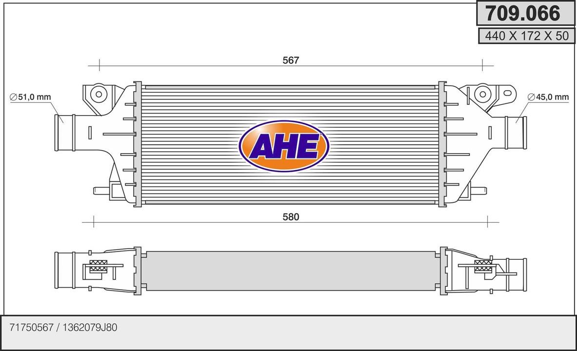 AHE 709.066 Intercooler, charger 709066