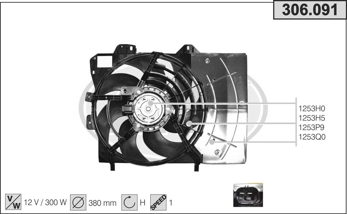 AHE 306.091 Fan, radiator 306091