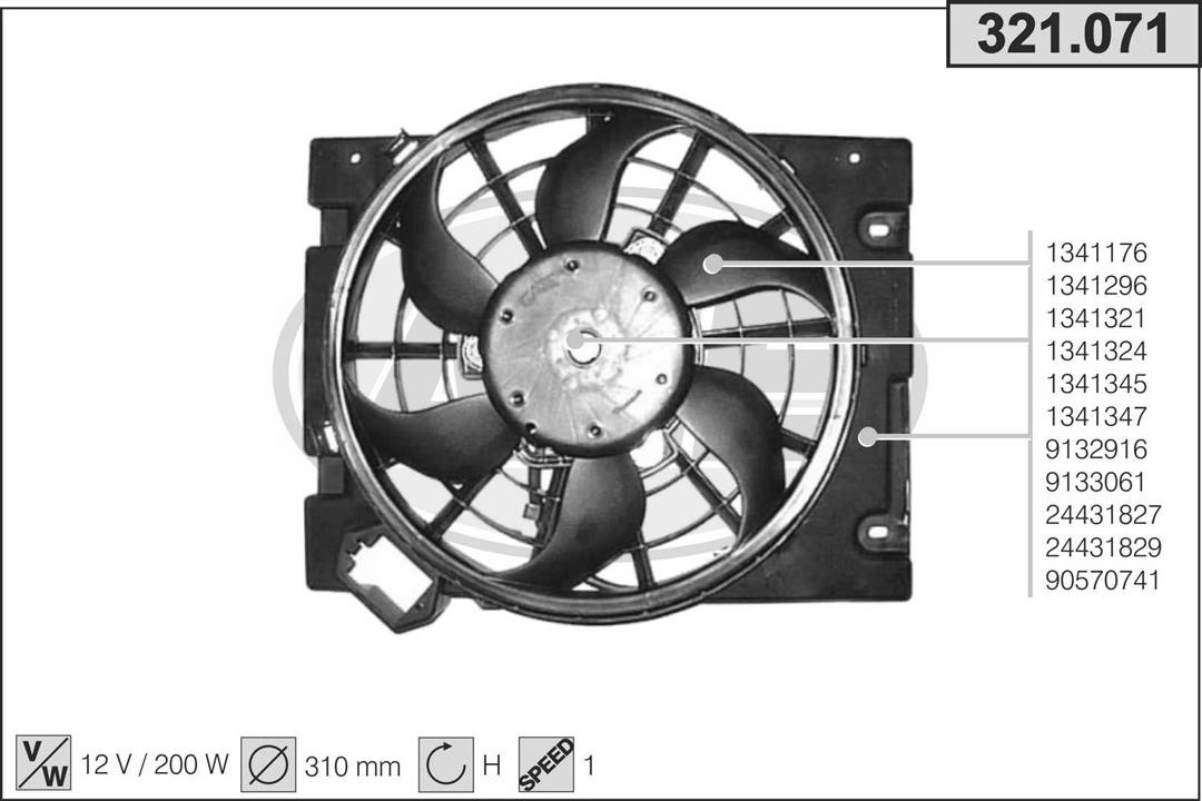 AHE 321.071 Fan, radiator 321071